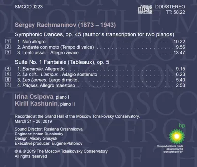 Рахманинов. Симфонические танцы, Сюита №. 1 Фантазия (Картины) — back